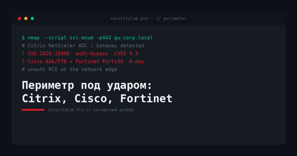 Периметр под ударом: уязвимости Citrix, Cisco и Fortinet