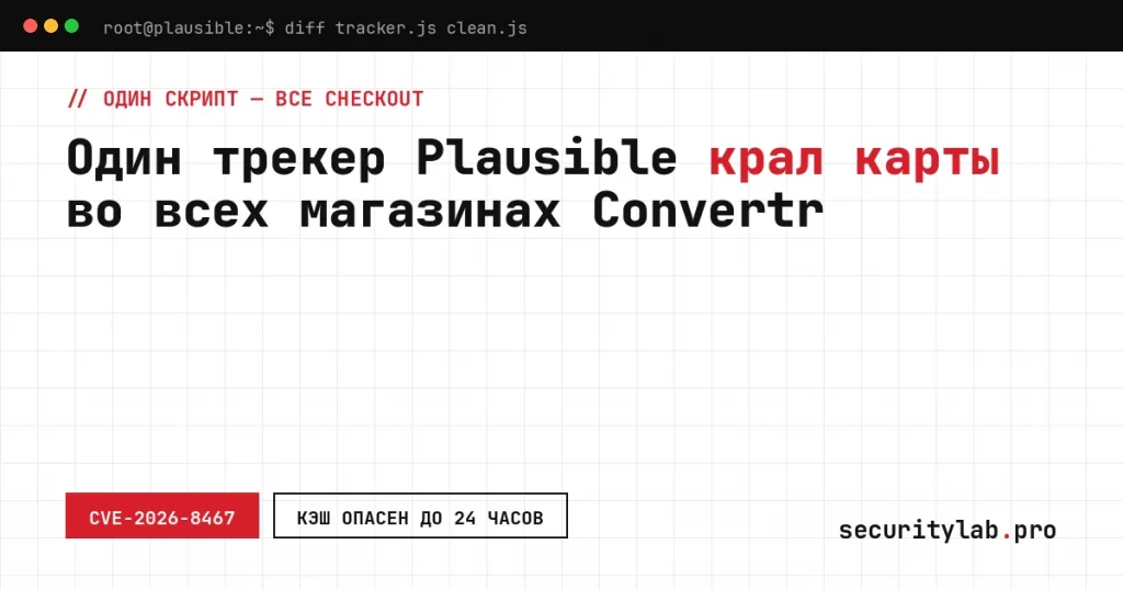 Скиммер Convertr: подменённый трекер Plausible на странице оплаты крадёт данные карт и CPF
