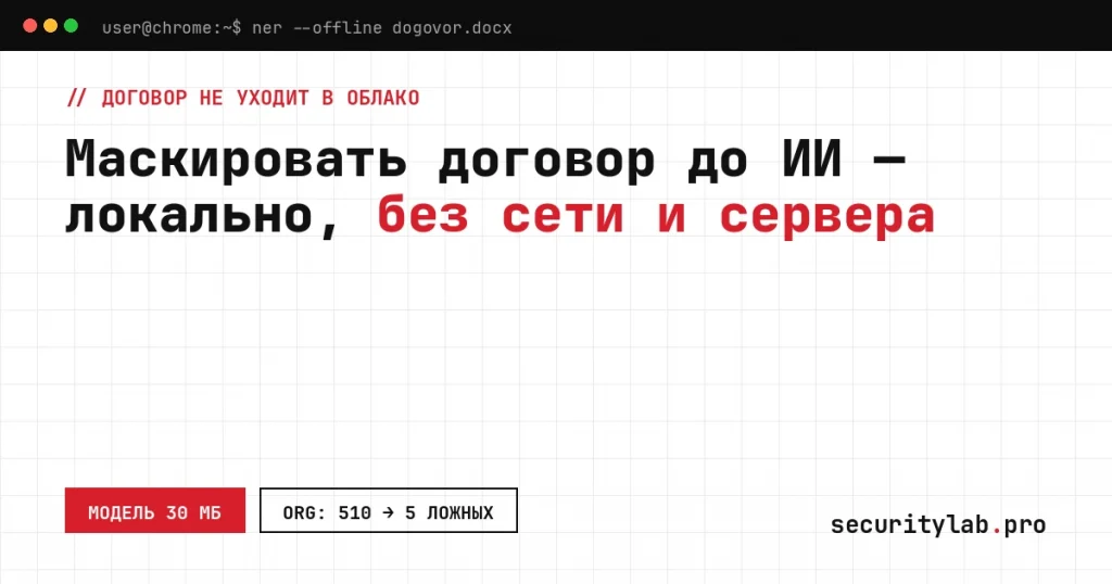 Обезличивание данных для ИИ: расширение Docx Anonymizer маскирует стороны договора в браузере перед отправкой в чат